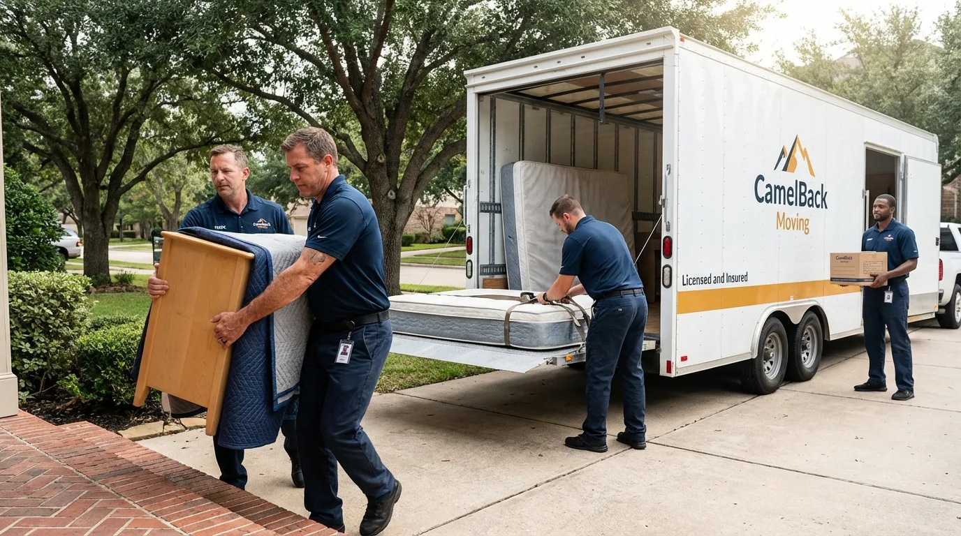 Crew loading residential truck for cross-state move from Christmas, FL