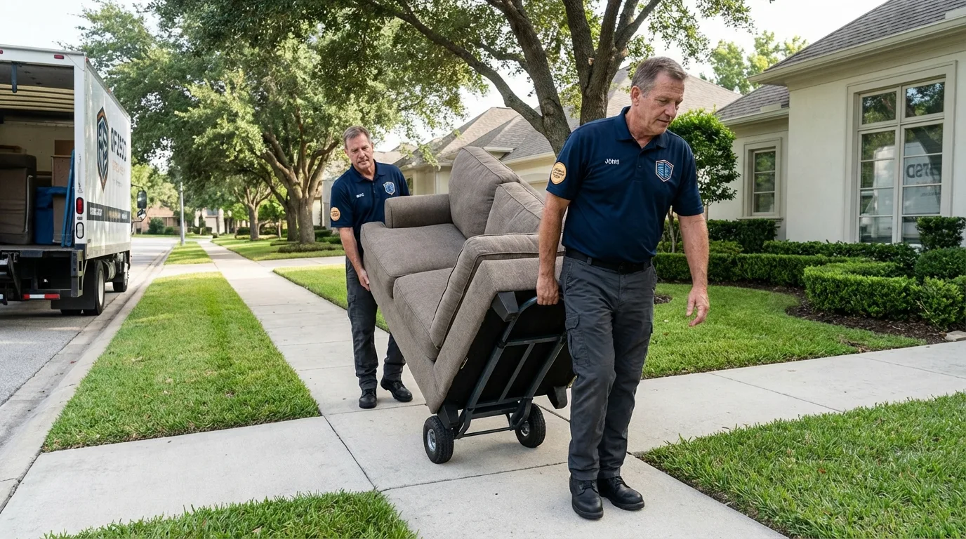 Local residential moving crew loading furniture in Christmas, FL